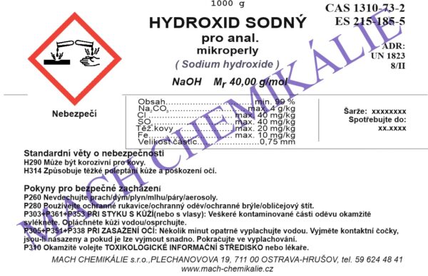 Hydroxid sodny mikroperly 1000